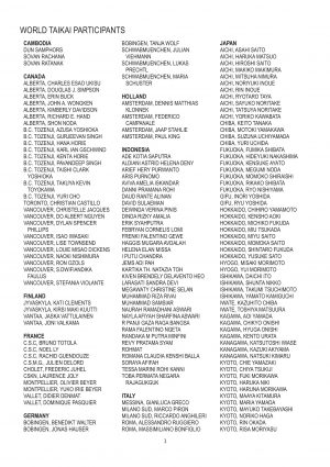 name list 001 english 少林寺拳法世界連合 wsko 少林寺拳法公式